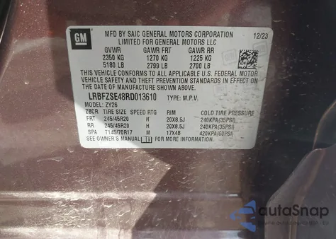 2024 Buick Envision Avenir Awd z USA, uszkodzony, nr VIN LRBFZSE48RD013610